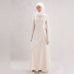 Elegant Cream Lace Women Dress